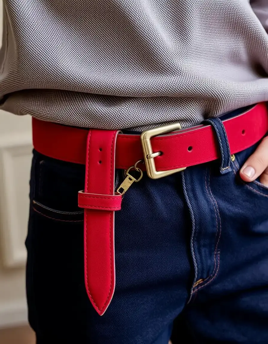 Red suede belt