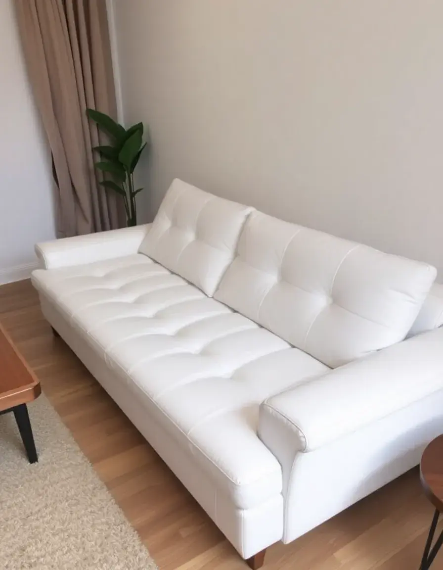 White leather futon convertible couch