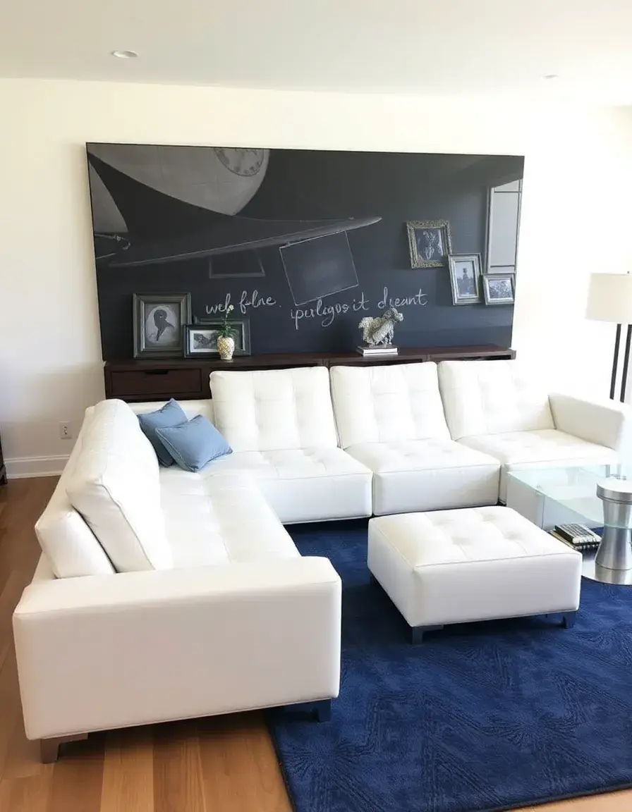 White leather modular couch pieces