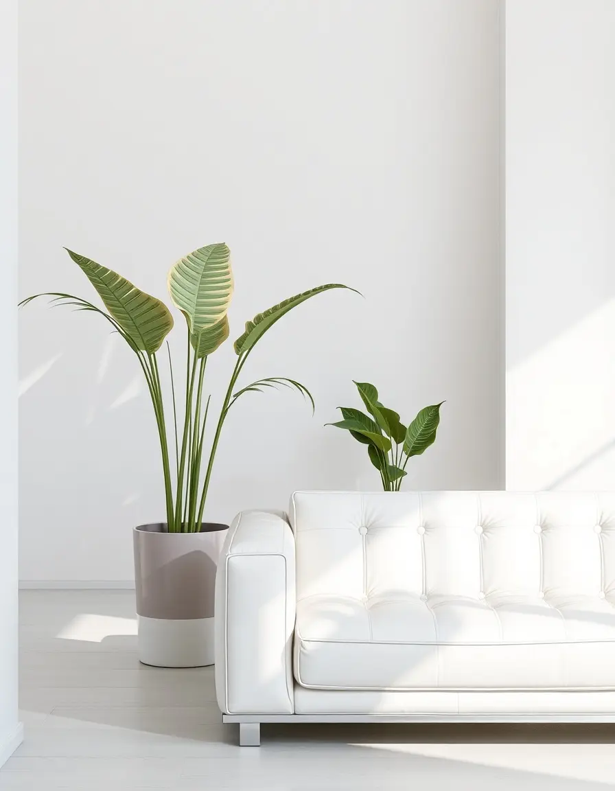 White Minimalist Leather Sofa