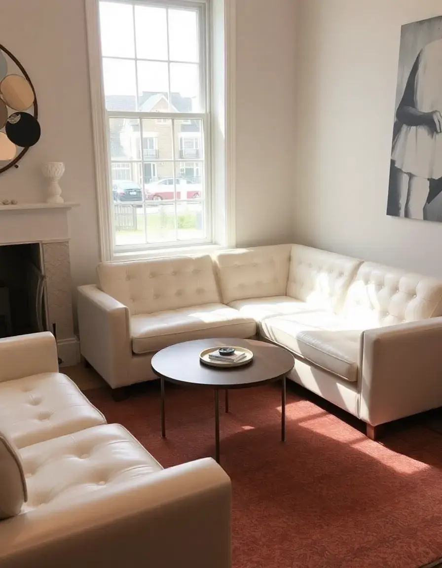 White Corner Leather Sofa