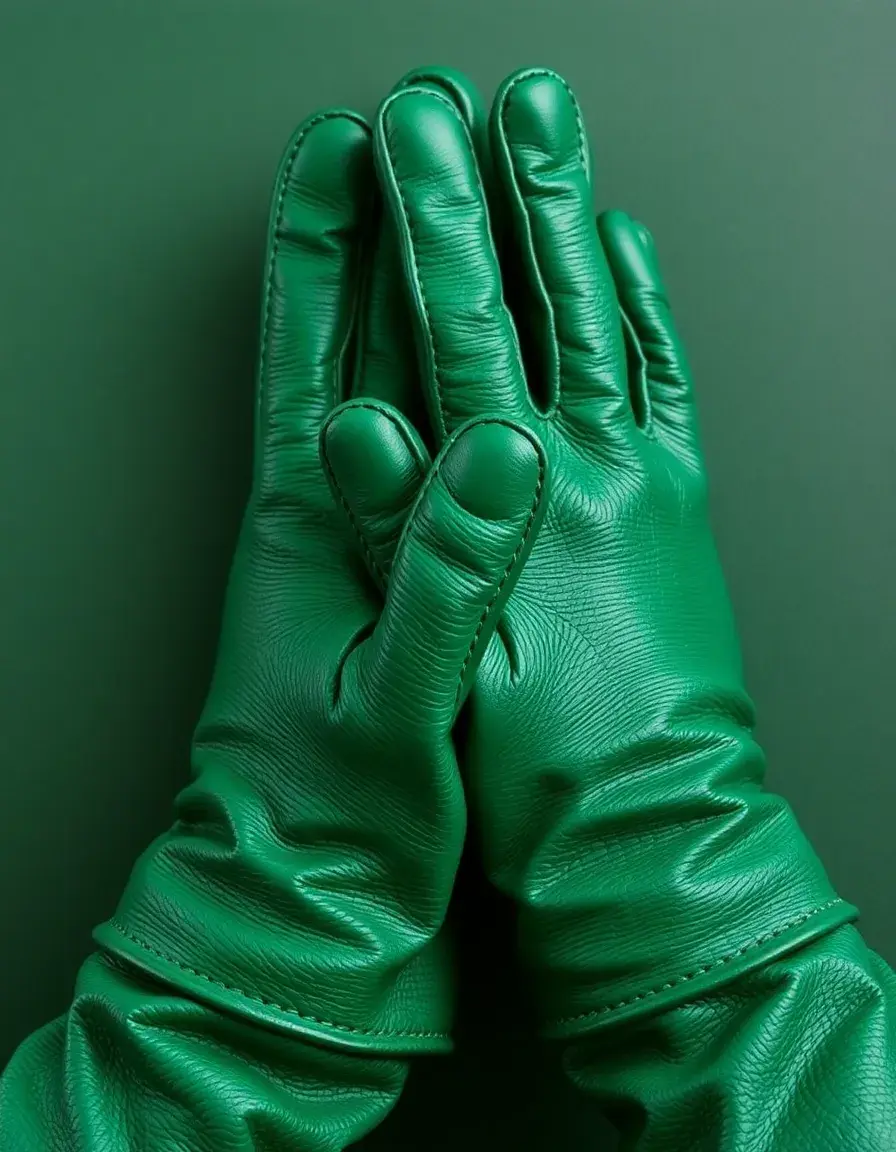 Green work leather gloves women