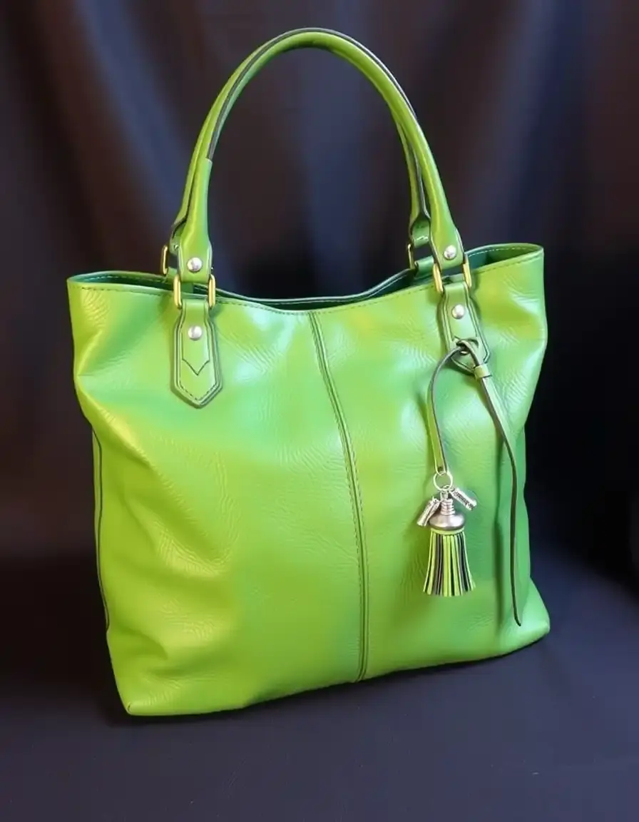 Green leather hobo bag
