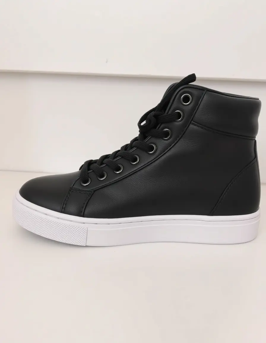 Black gym leather trainers women