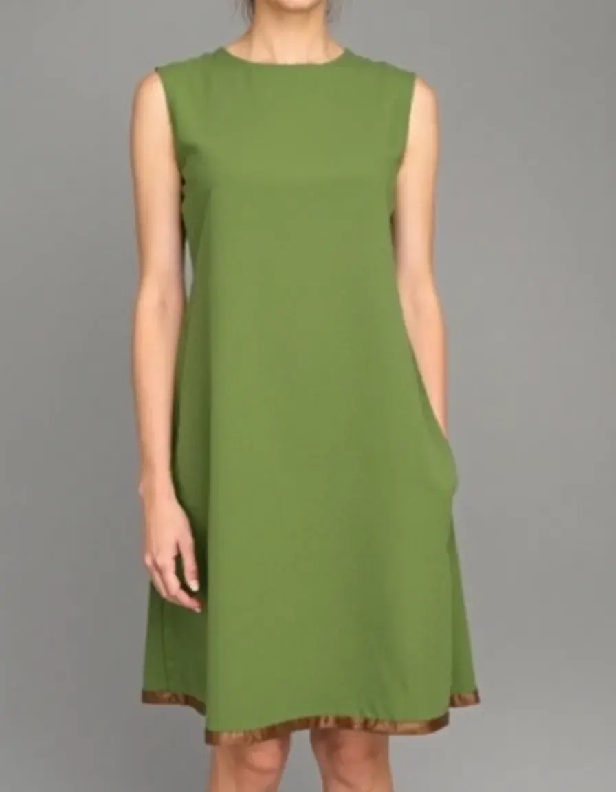 Leather Hem Dress