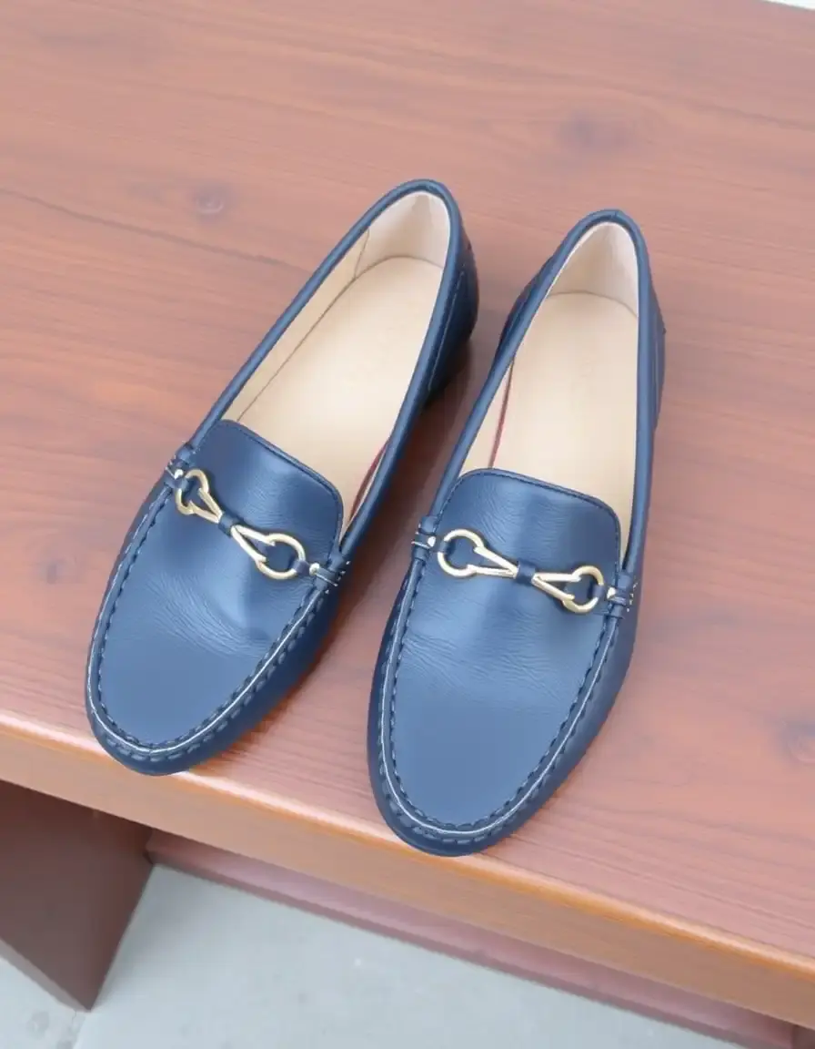 Navy driving loafers