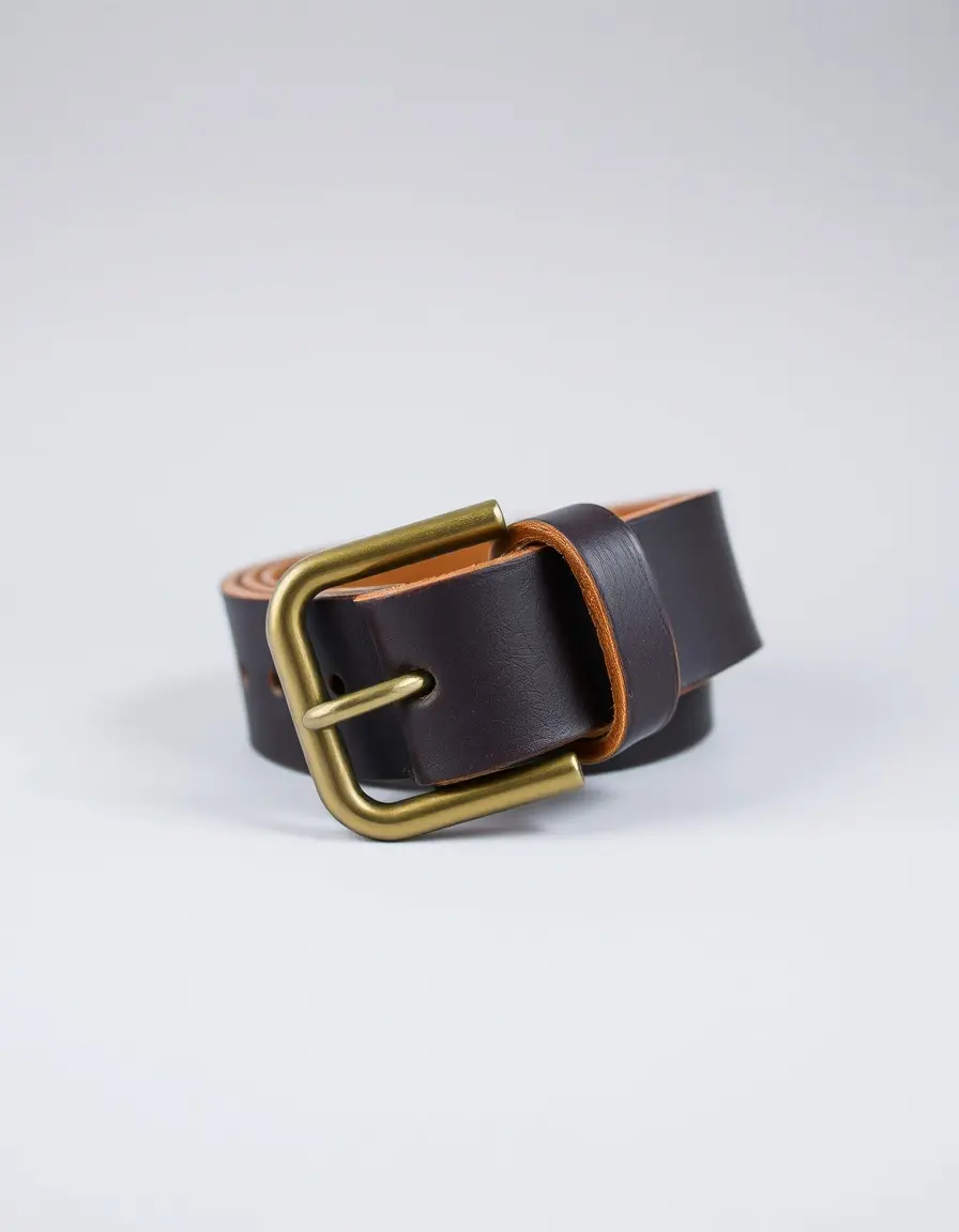 Navy vintage leather belt