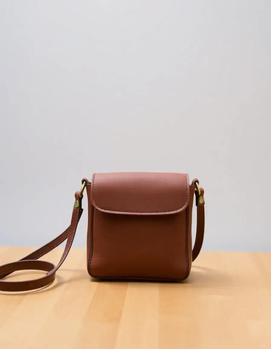 Brown small leather cross body bag