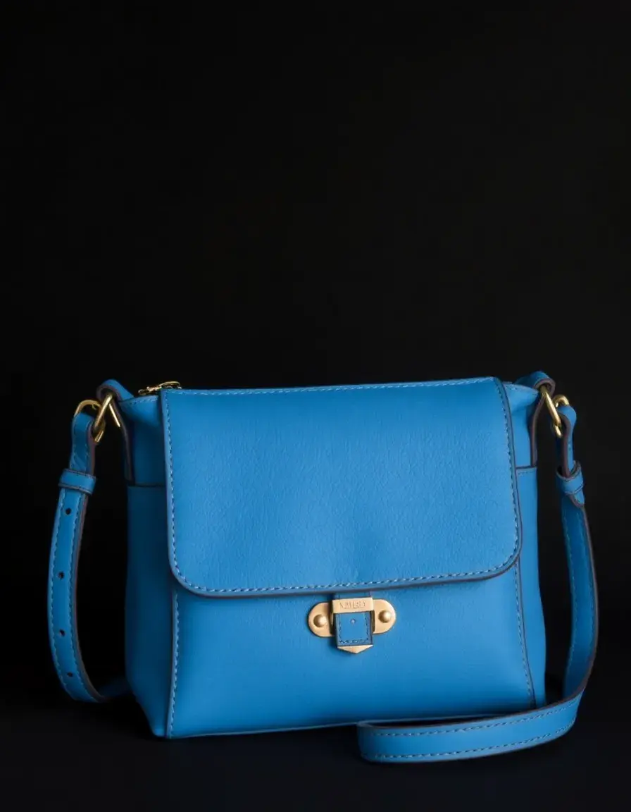 Blue fashion leather cross body bag