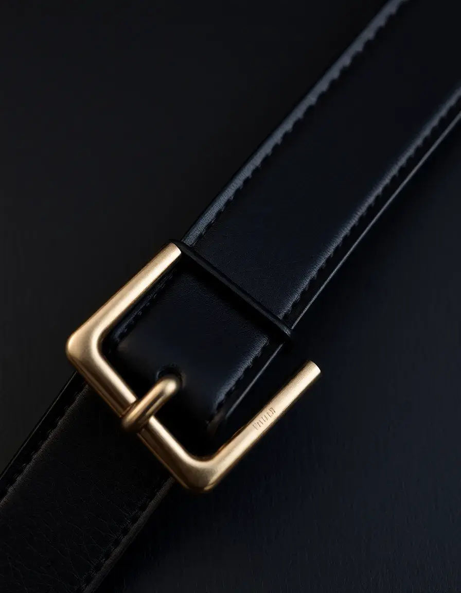 Black cowhide leather strip for belts