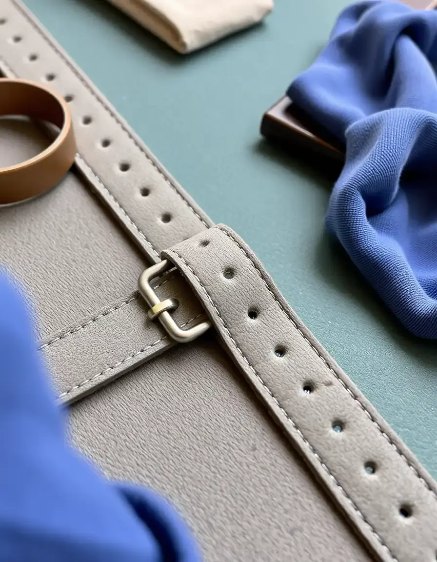 Gray suede leather for belt making
