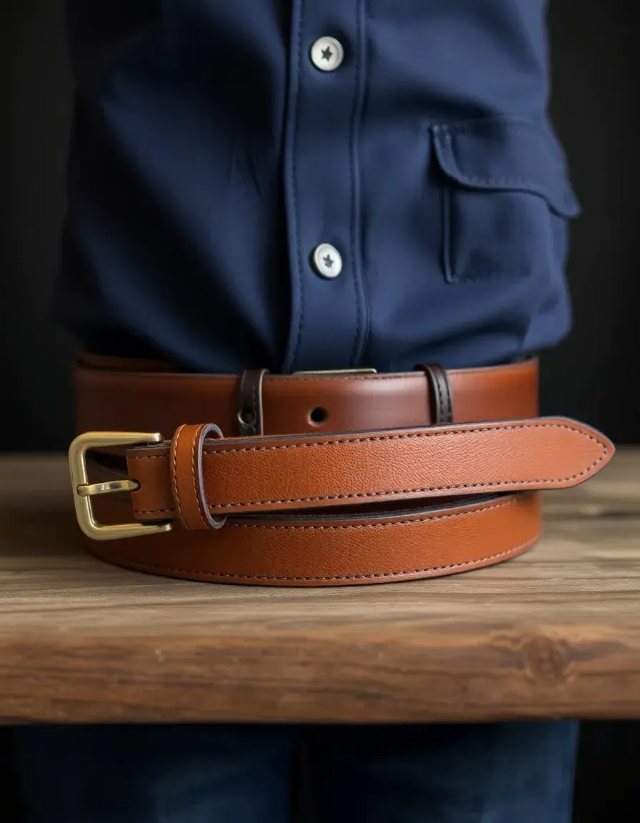 Cognac veg tan leather for belts