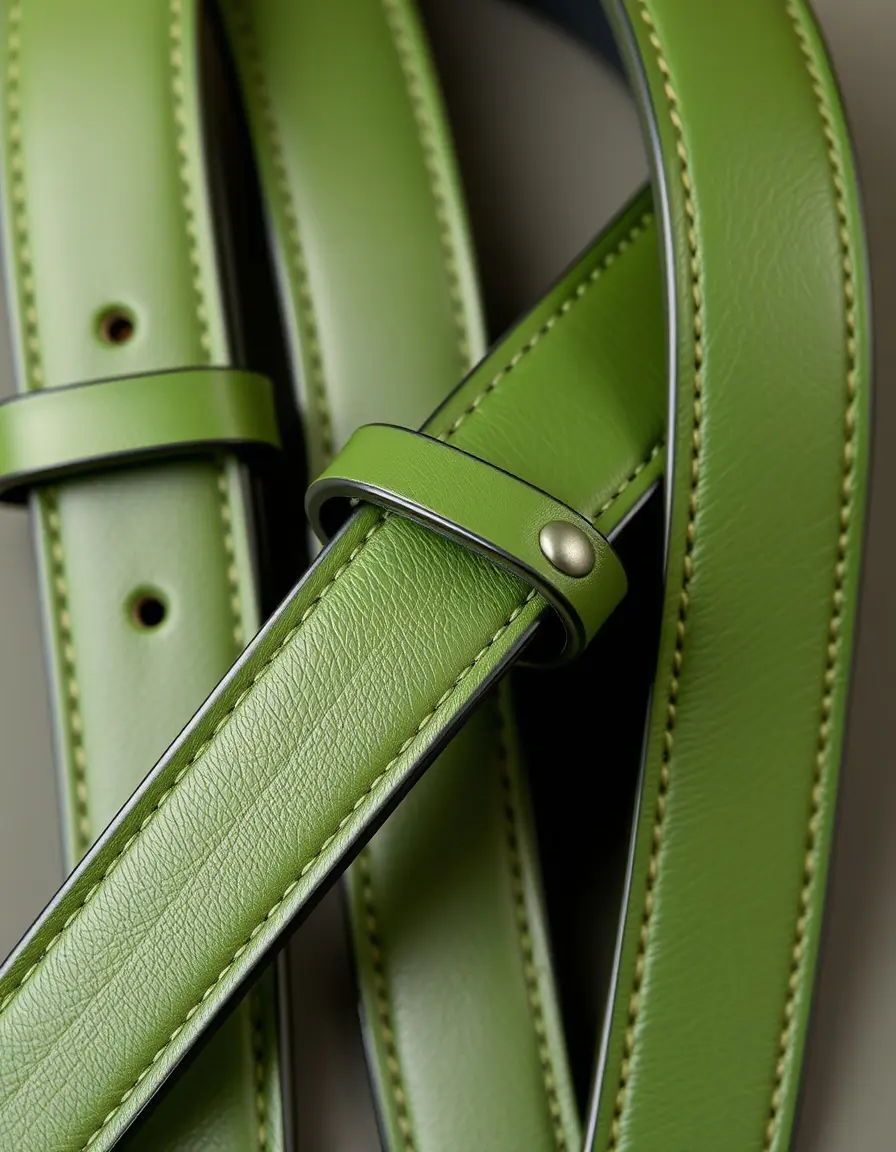 Green faux leather