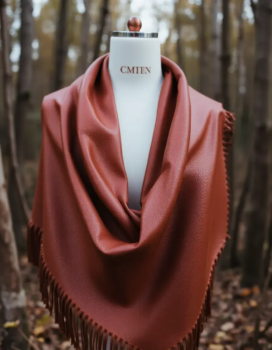 Elegant brown leather shawl wrap