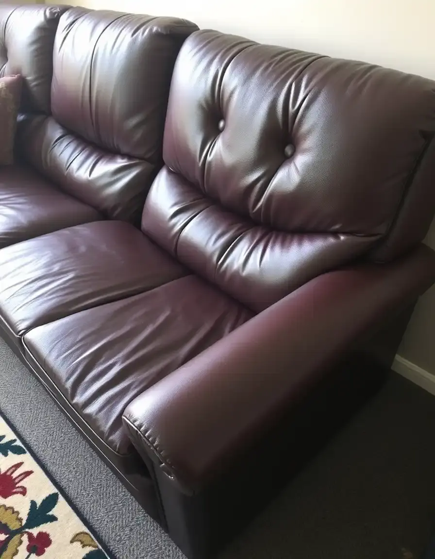Large four-seater leather sofa