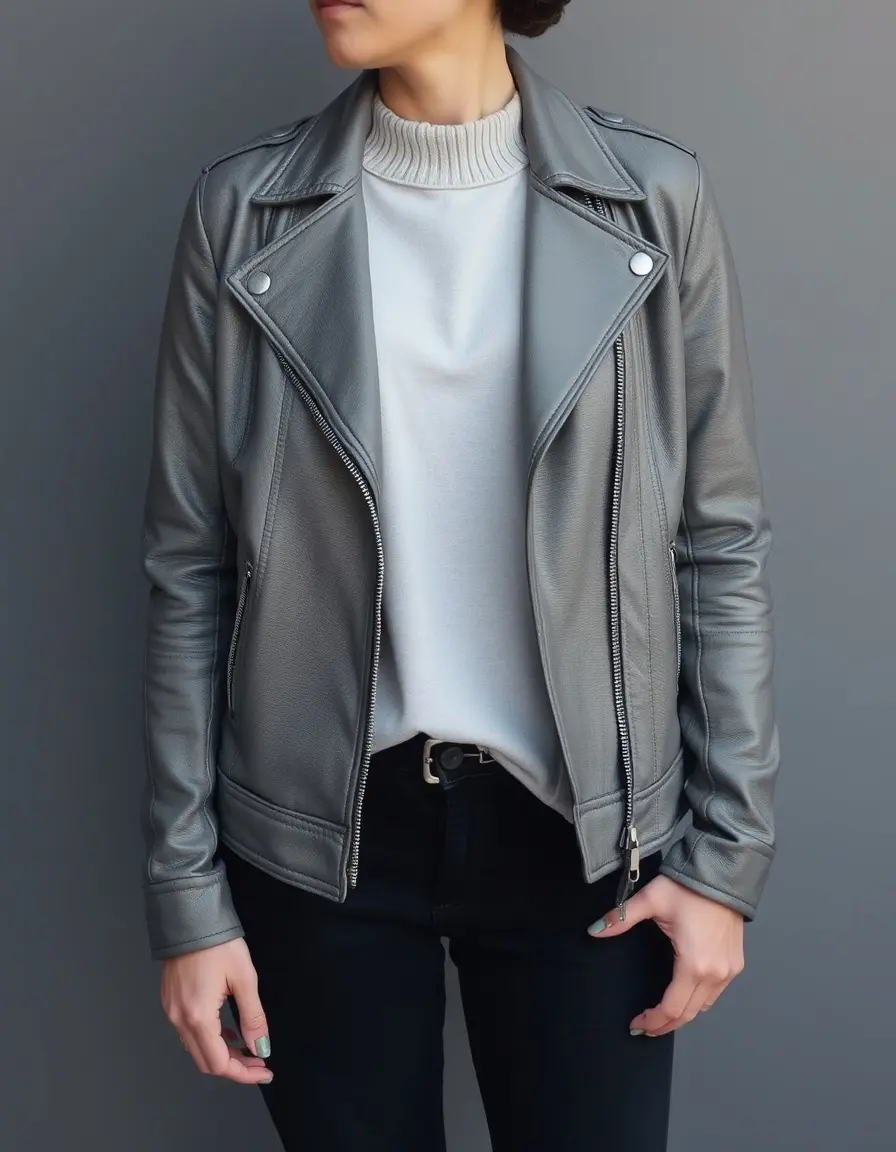 Urban Gray Faux Leather Jacket