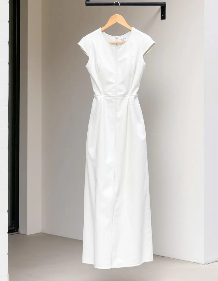 White leather A-line dress