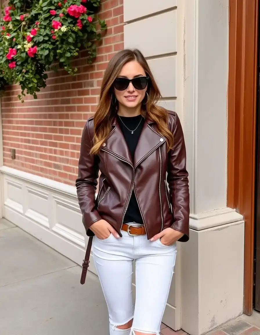 Chocolate brown leather jacket texture