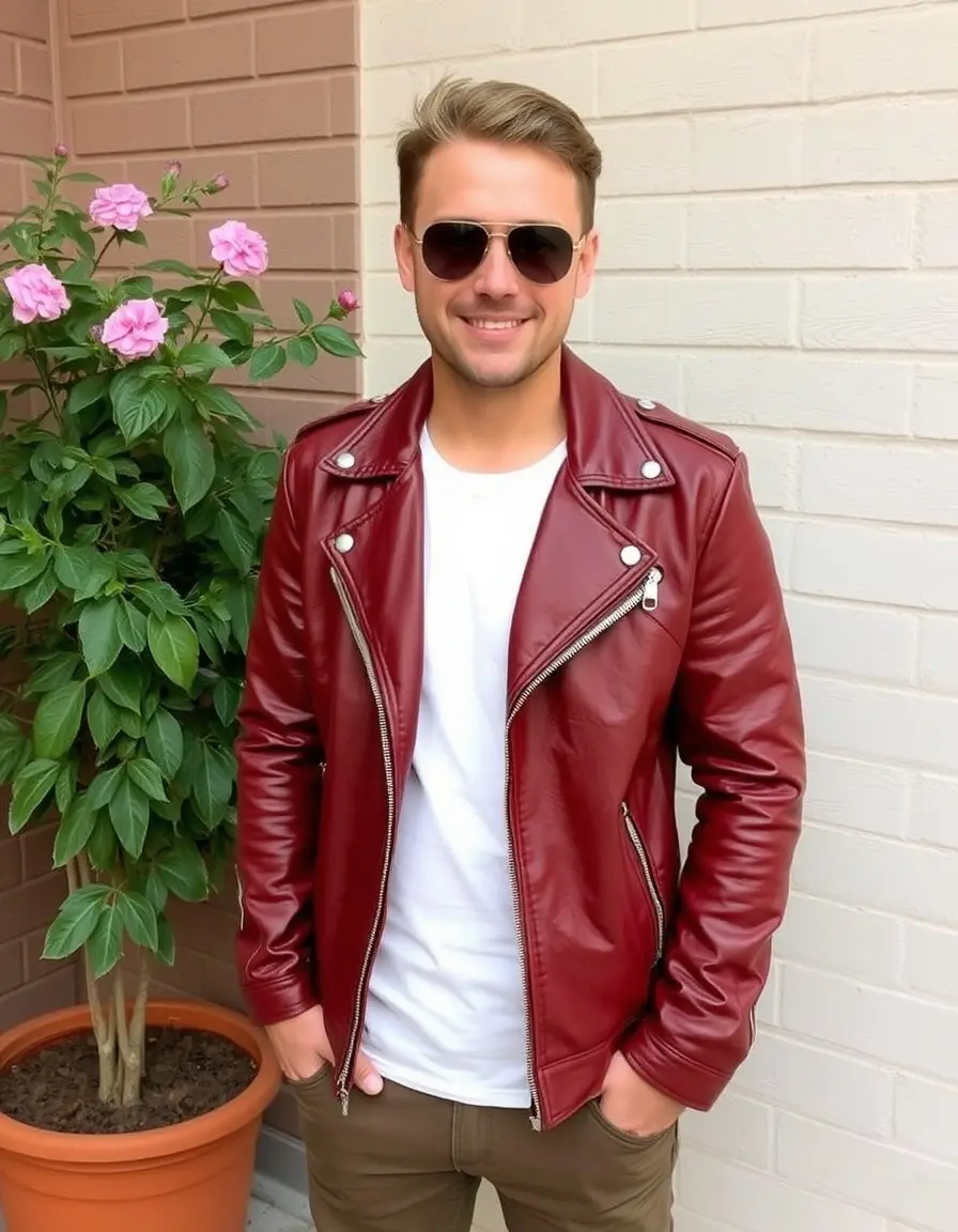 Mahogany brown leather jacket deep dark tone
