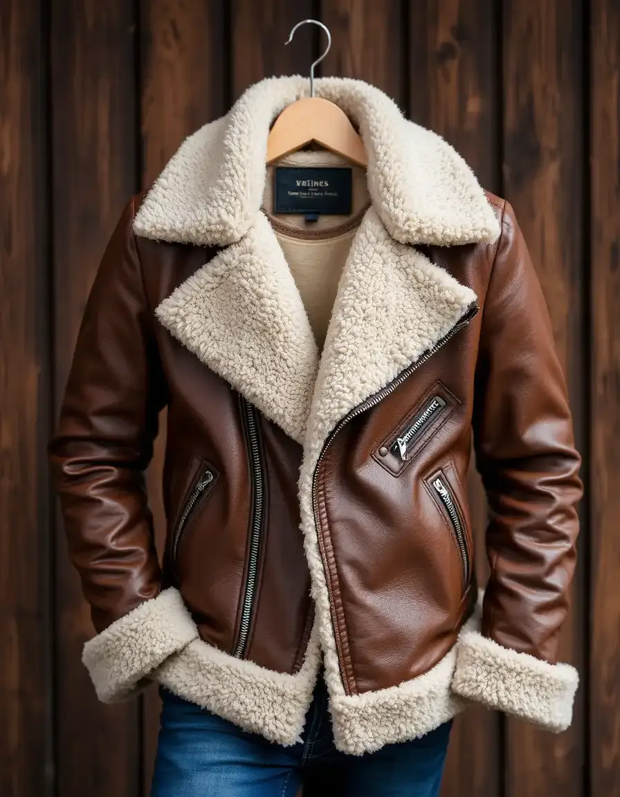 Brown Leather Shearling Jacket