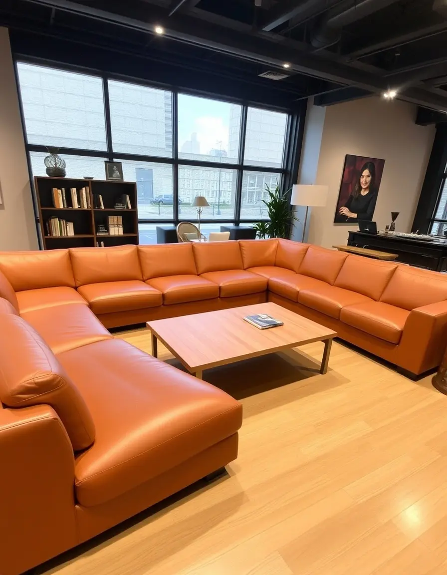 Symmetrical leather sectional