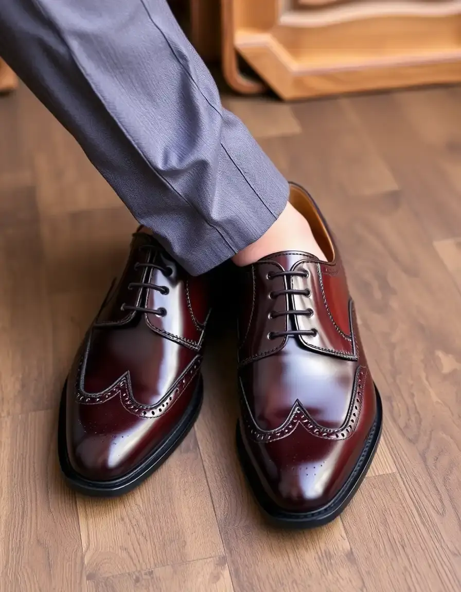 Formal leather derby shoes