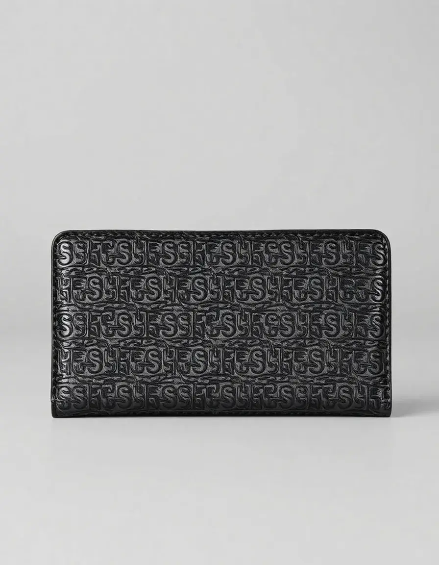 Designer embossed leather wallet for a luxury look