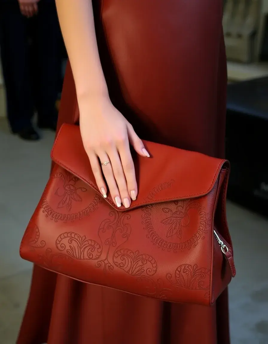 Leather clutch bag