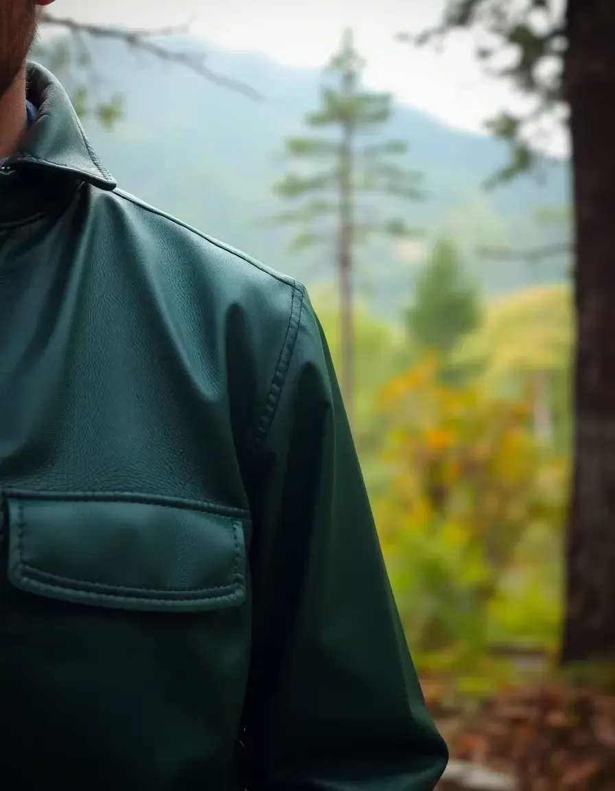 Forest green leather jacket