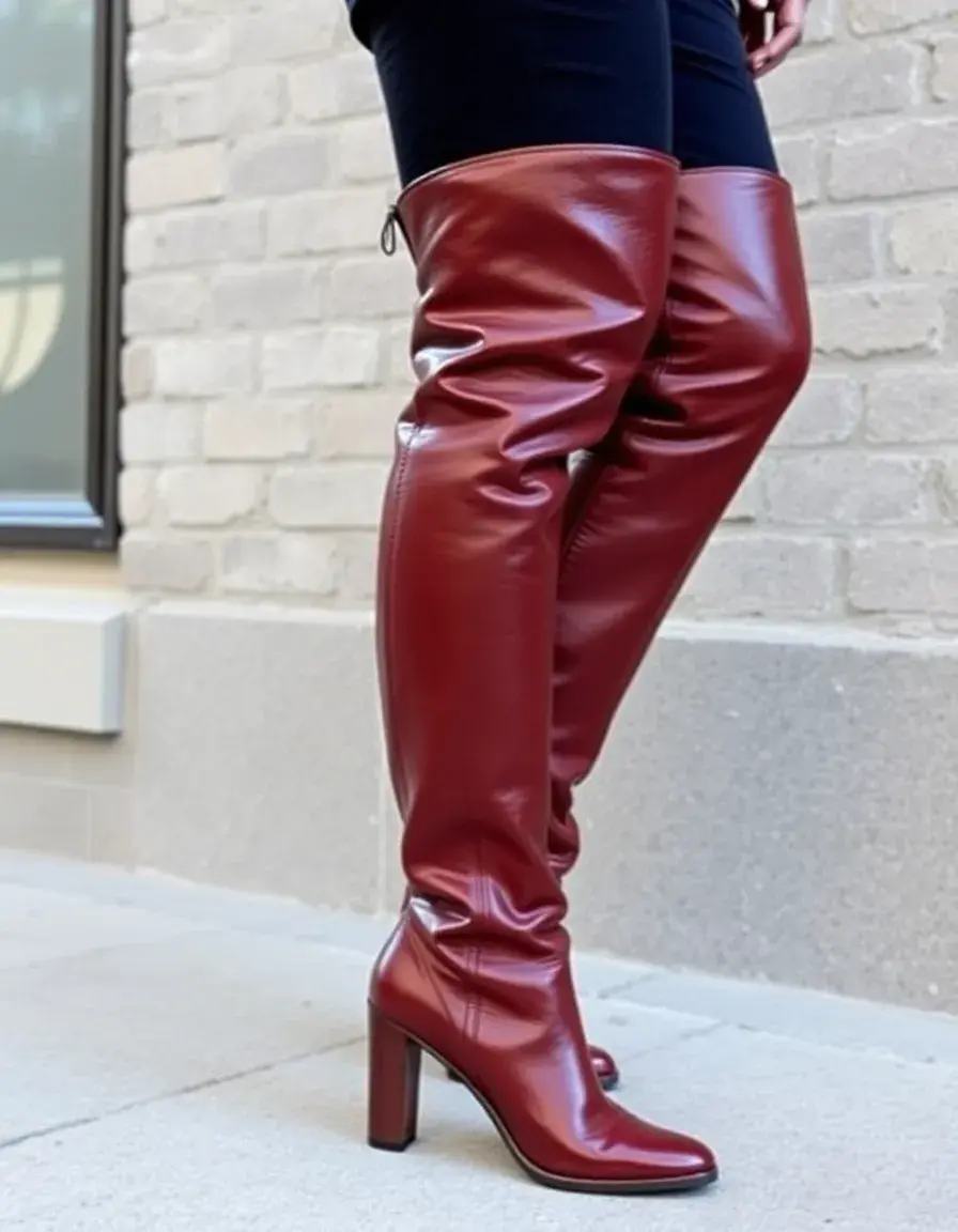 Elegant knee-high leather boots for winter