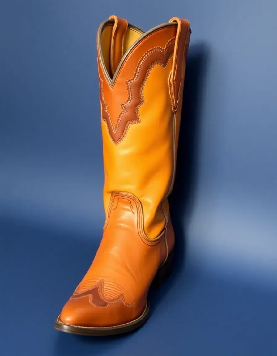 Western style cowboy leather boots