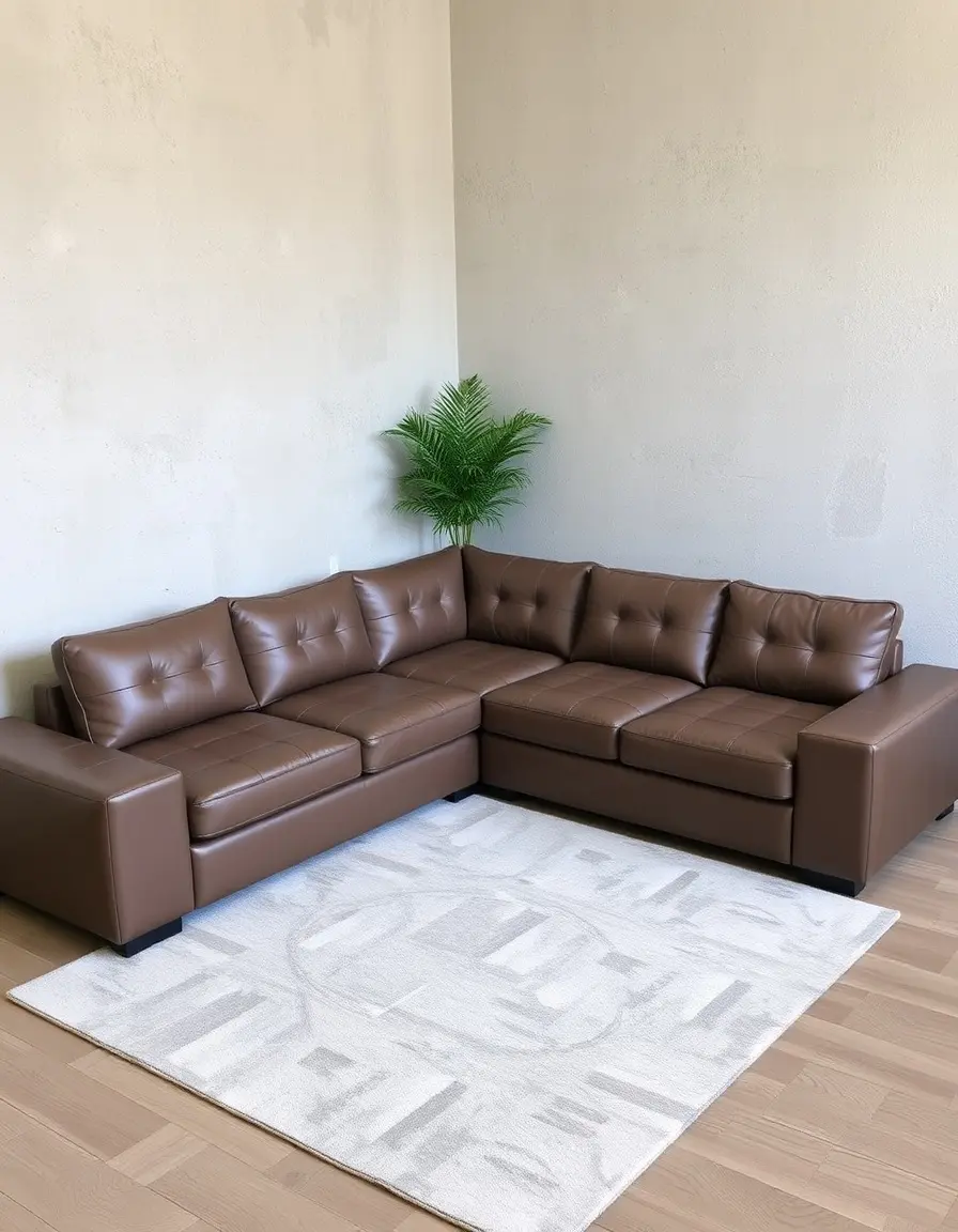 Stunning L-Shaped Leather Corner Sofa in a modern living room