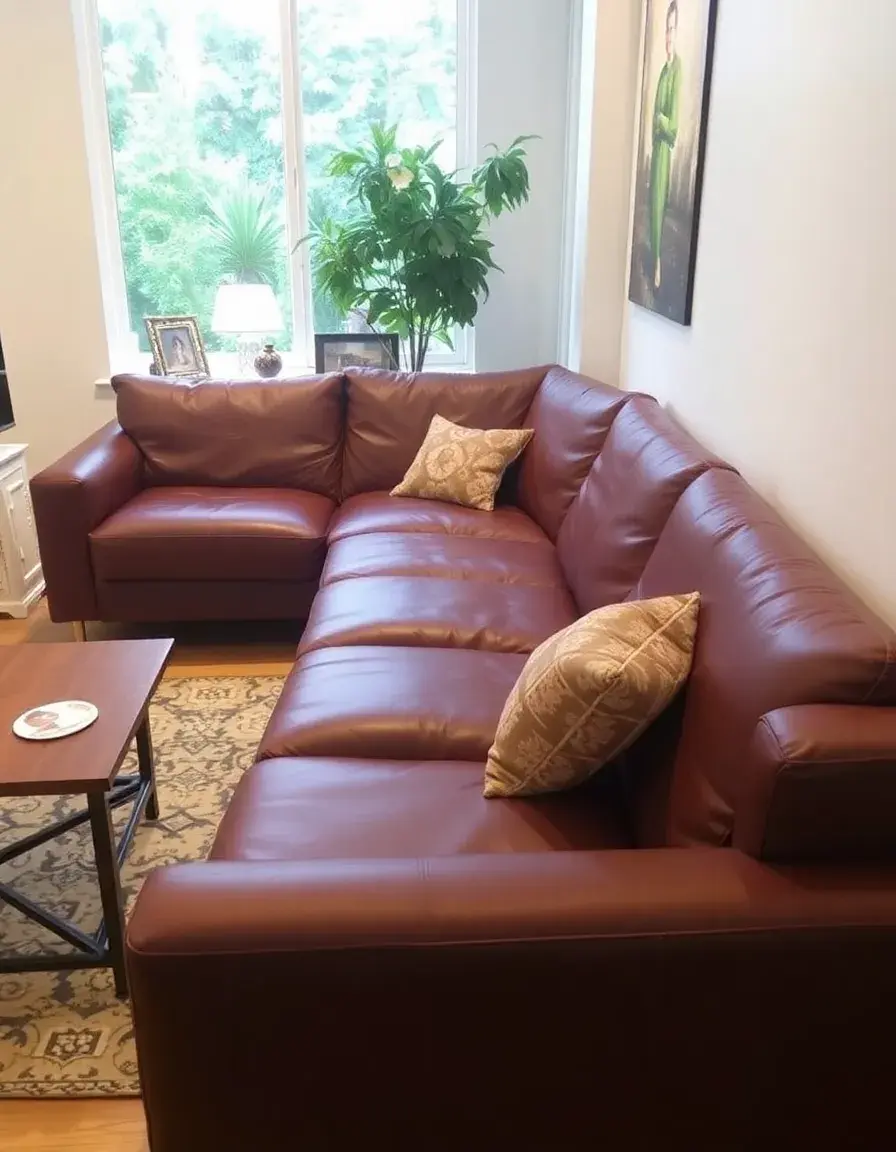 Right-angle leather corner sofa
