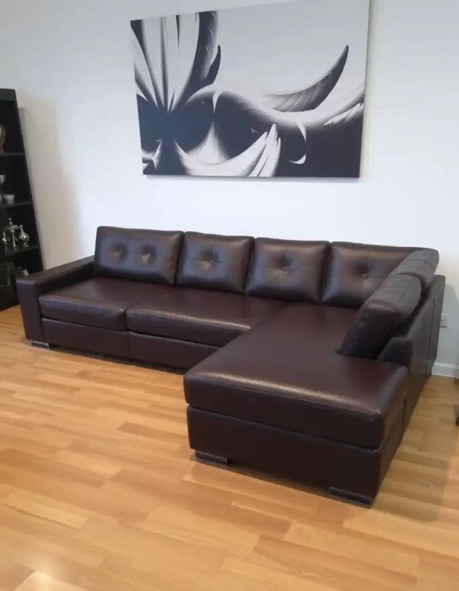 Modular leather corner sofa