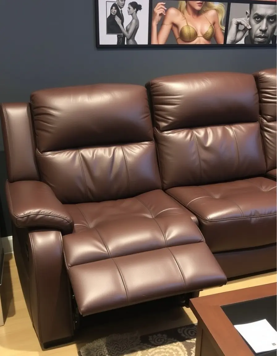 Reclining leather corner sofa