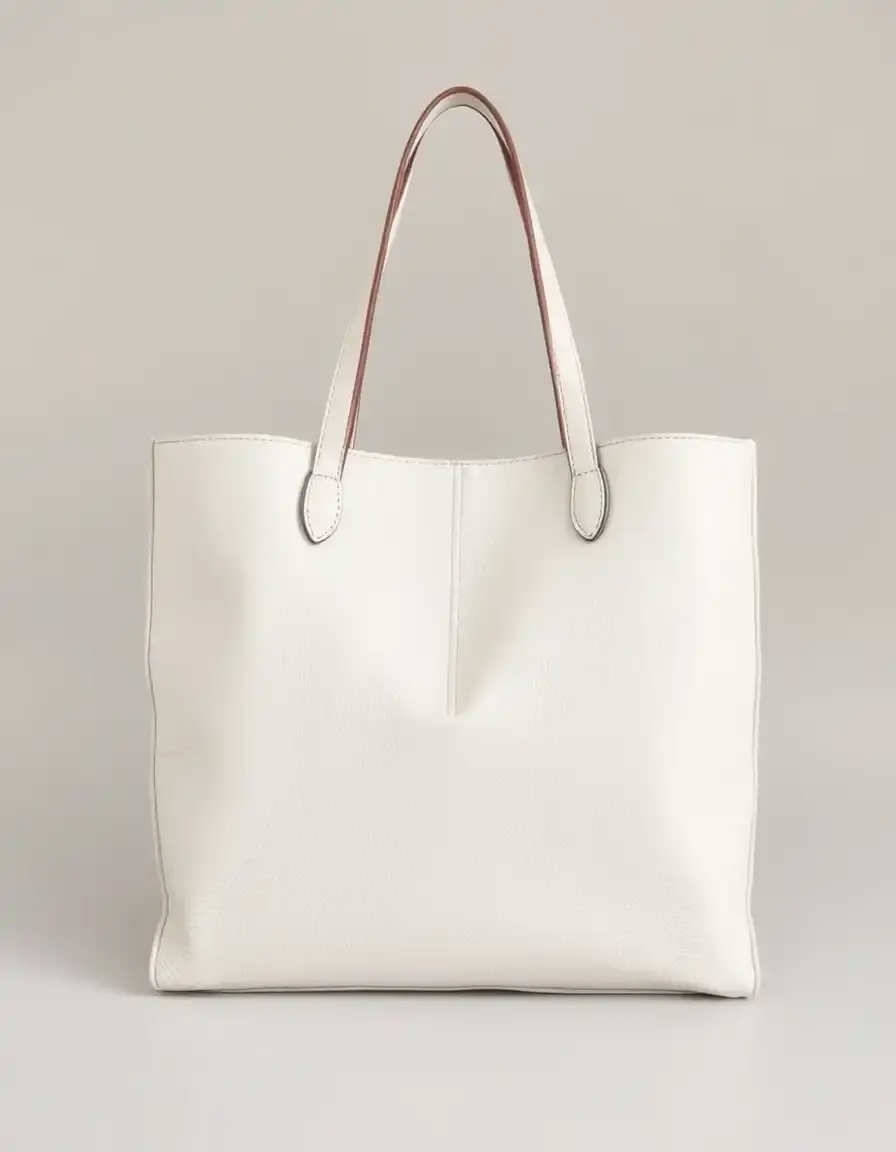 Black structured leather tote bag with clean lines