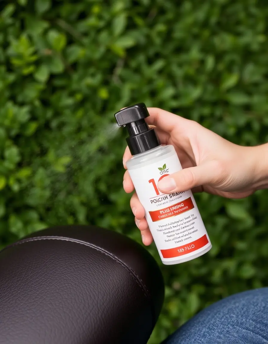Leather polish spray for high shine
