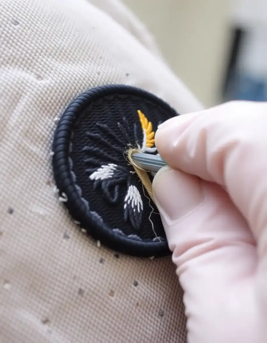 Adhesive leather repair patch for sofas