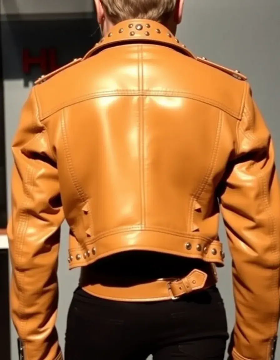 Studded moto leather jacket