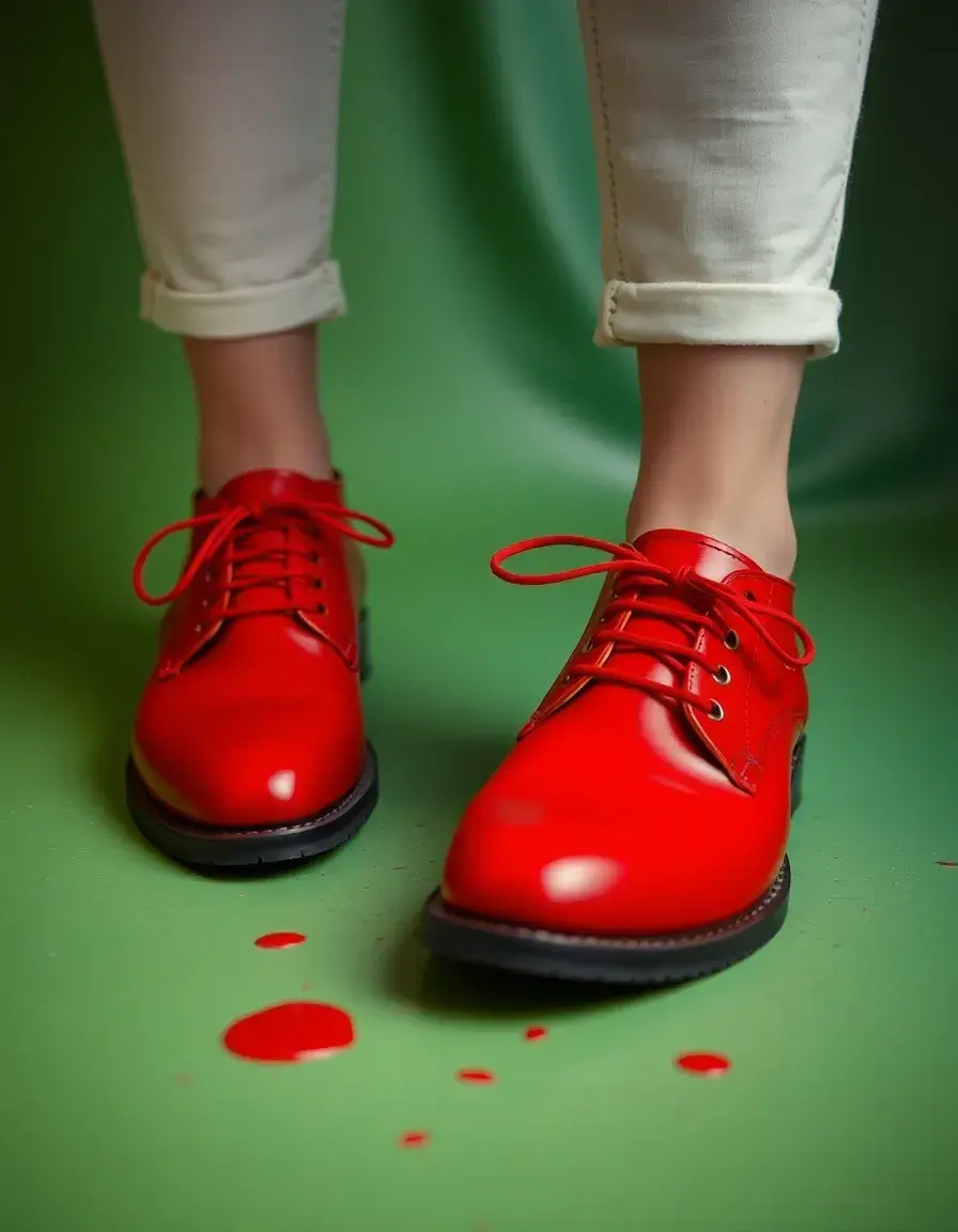 Vibrant red leather paint for custom shoe design