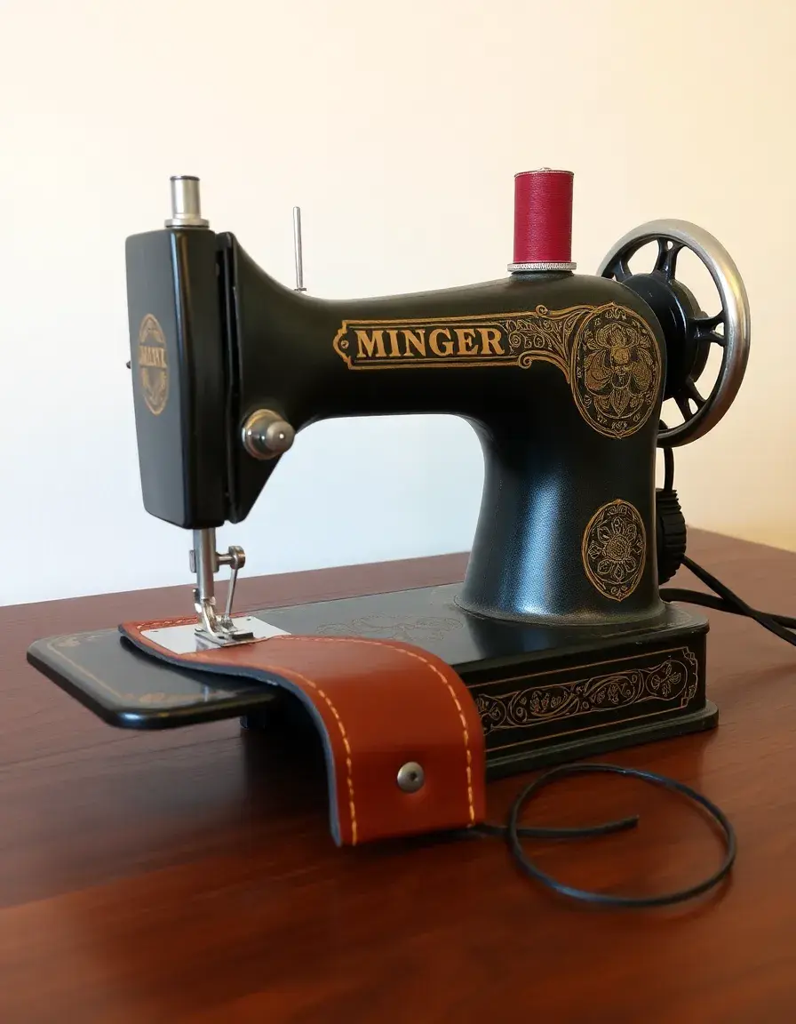 Walking foot sewing machine for leather projects
