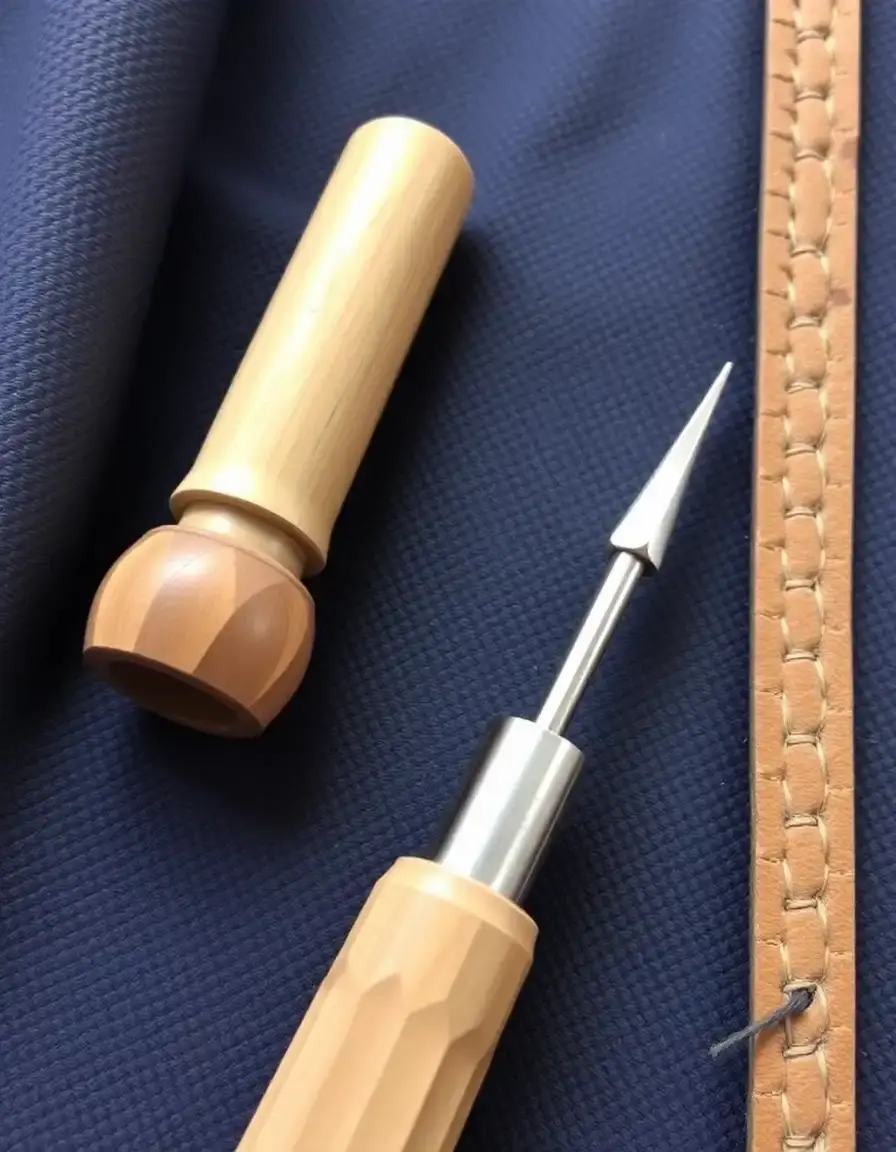 Manual leather sewing tool