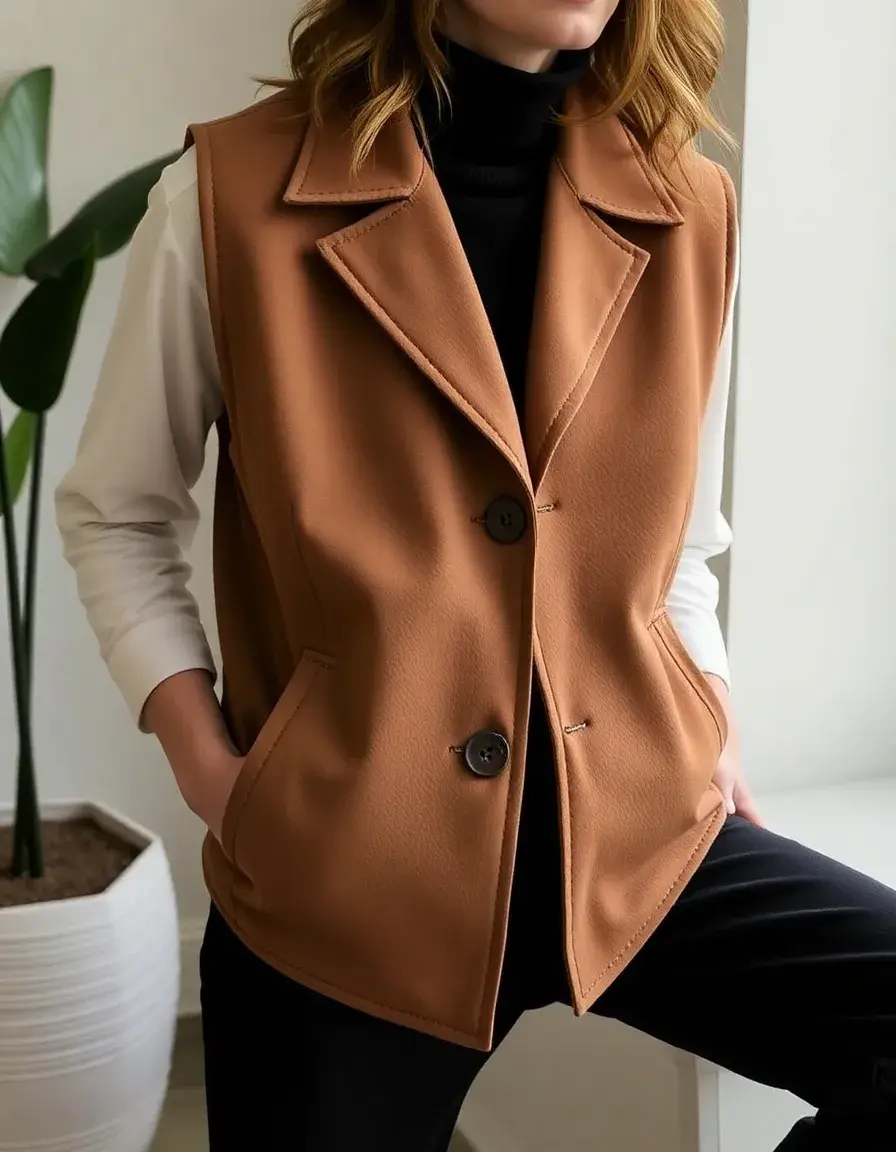 Suede leather vest soft texture