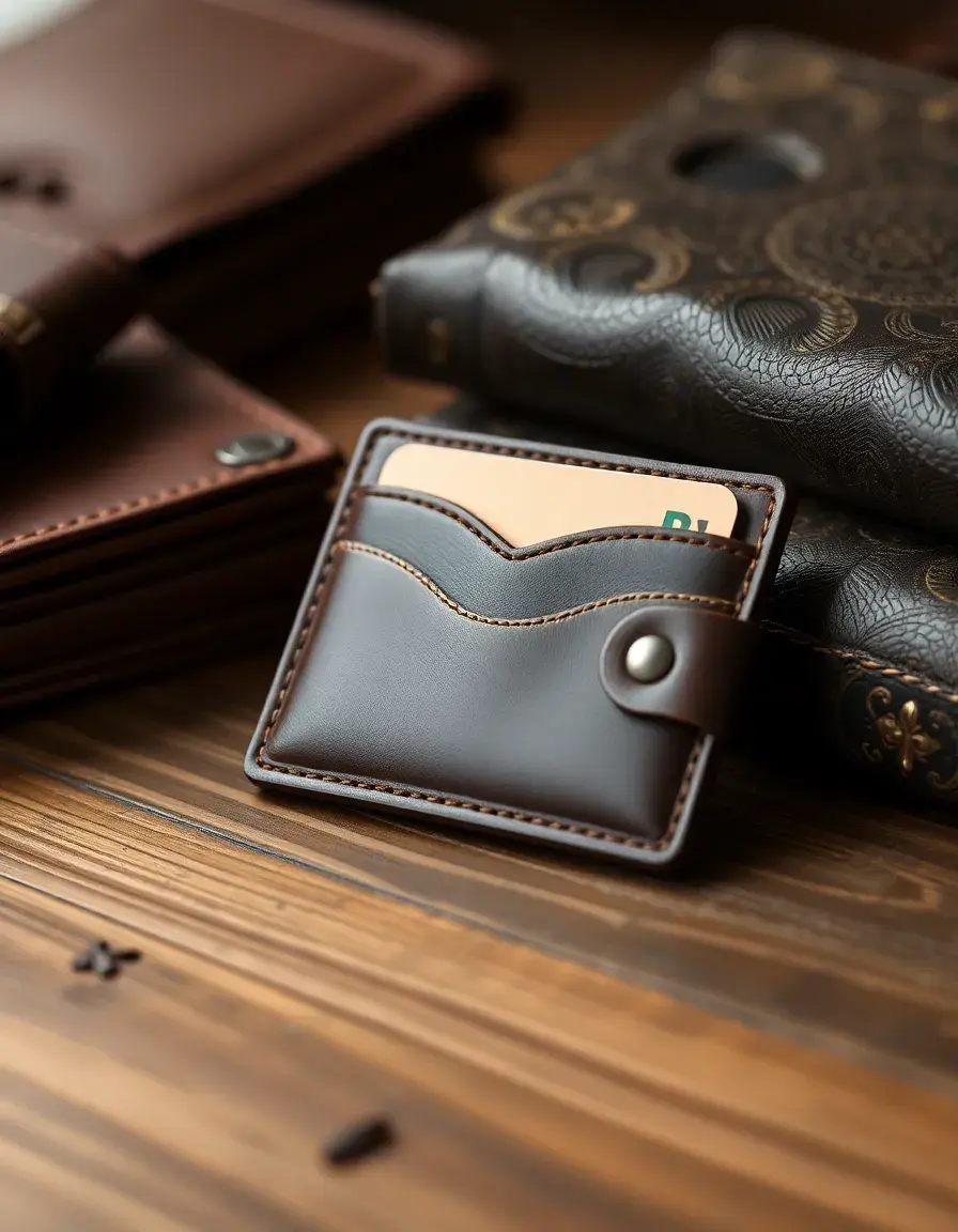 Sleek leather card holder for men