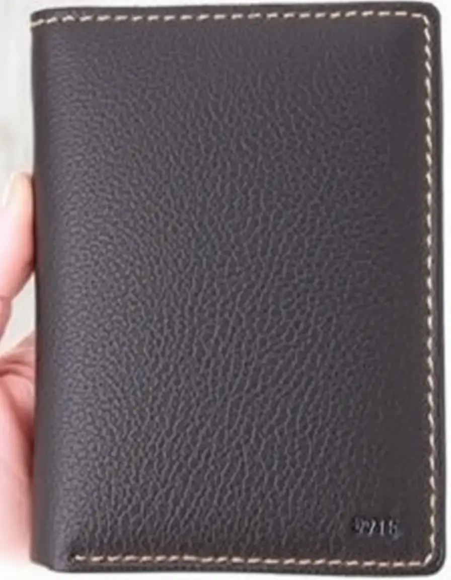 Travel size leather wallet with passport slot