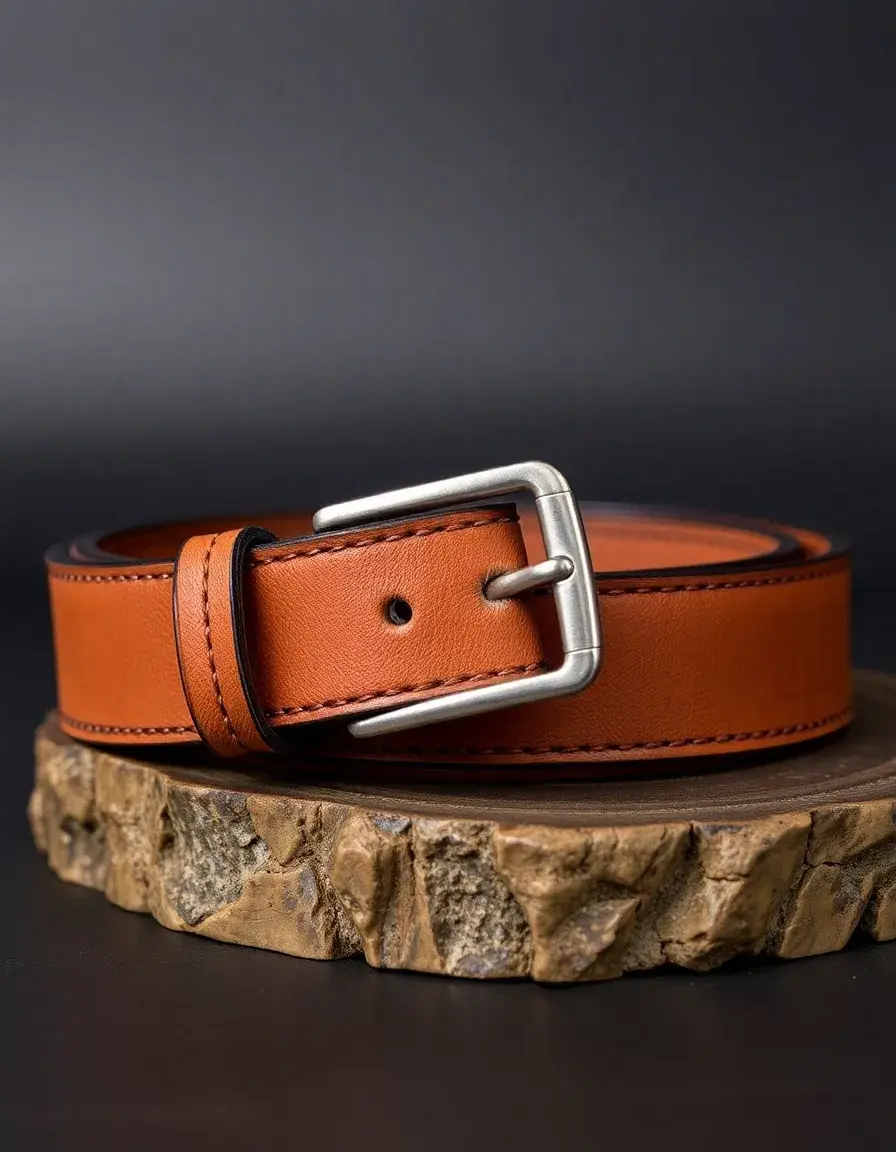 Durable nubuck leather belt