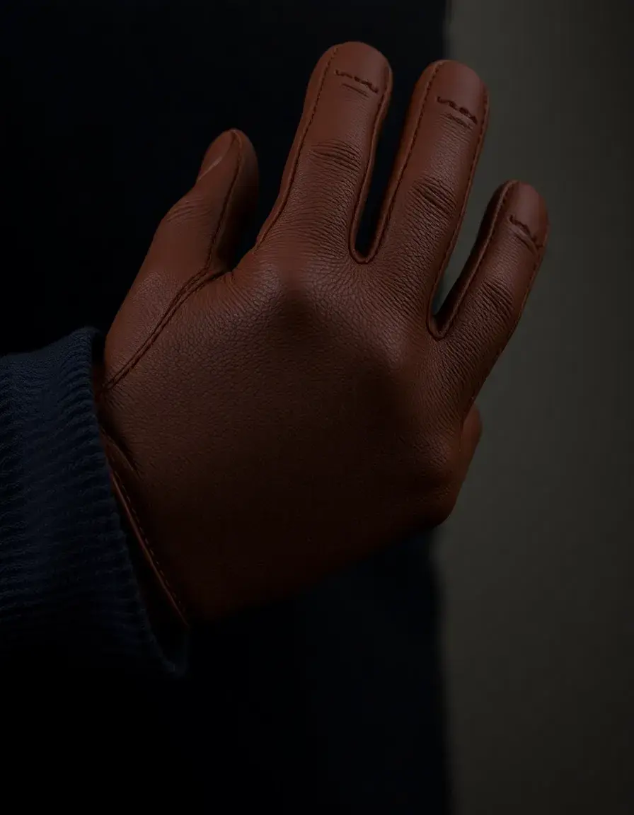 Nubuck leather gloves with grip