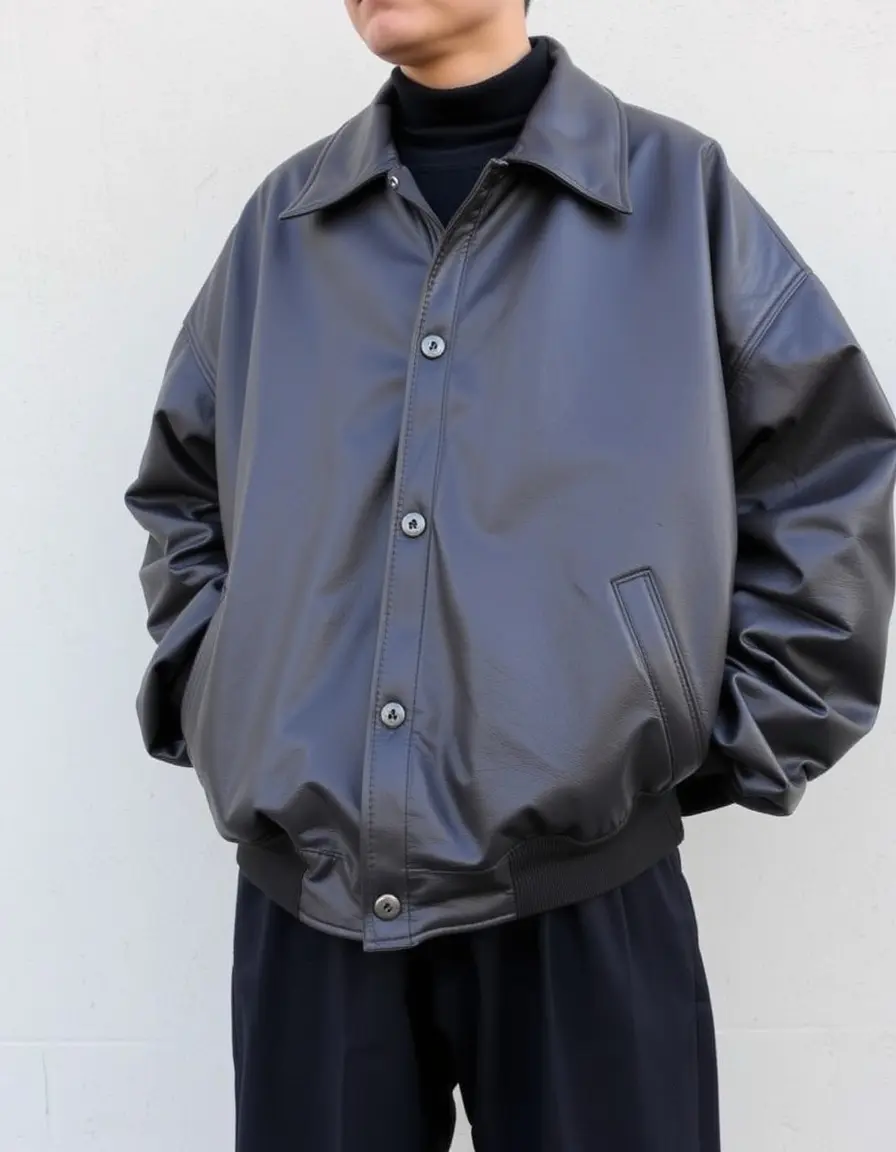 Vintage oversized leather jacket