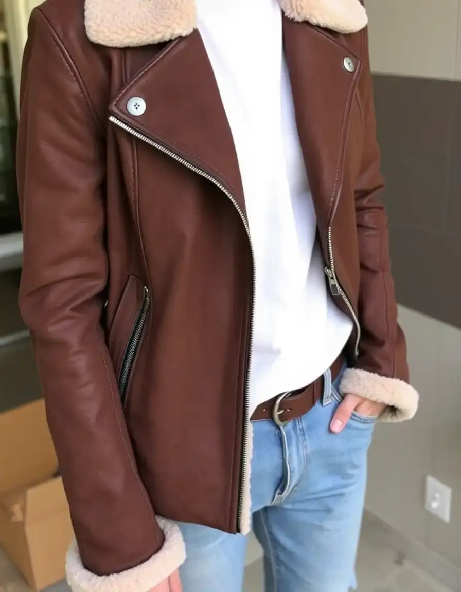 Suede leather jacket showing the soft, fibrous nap of the material