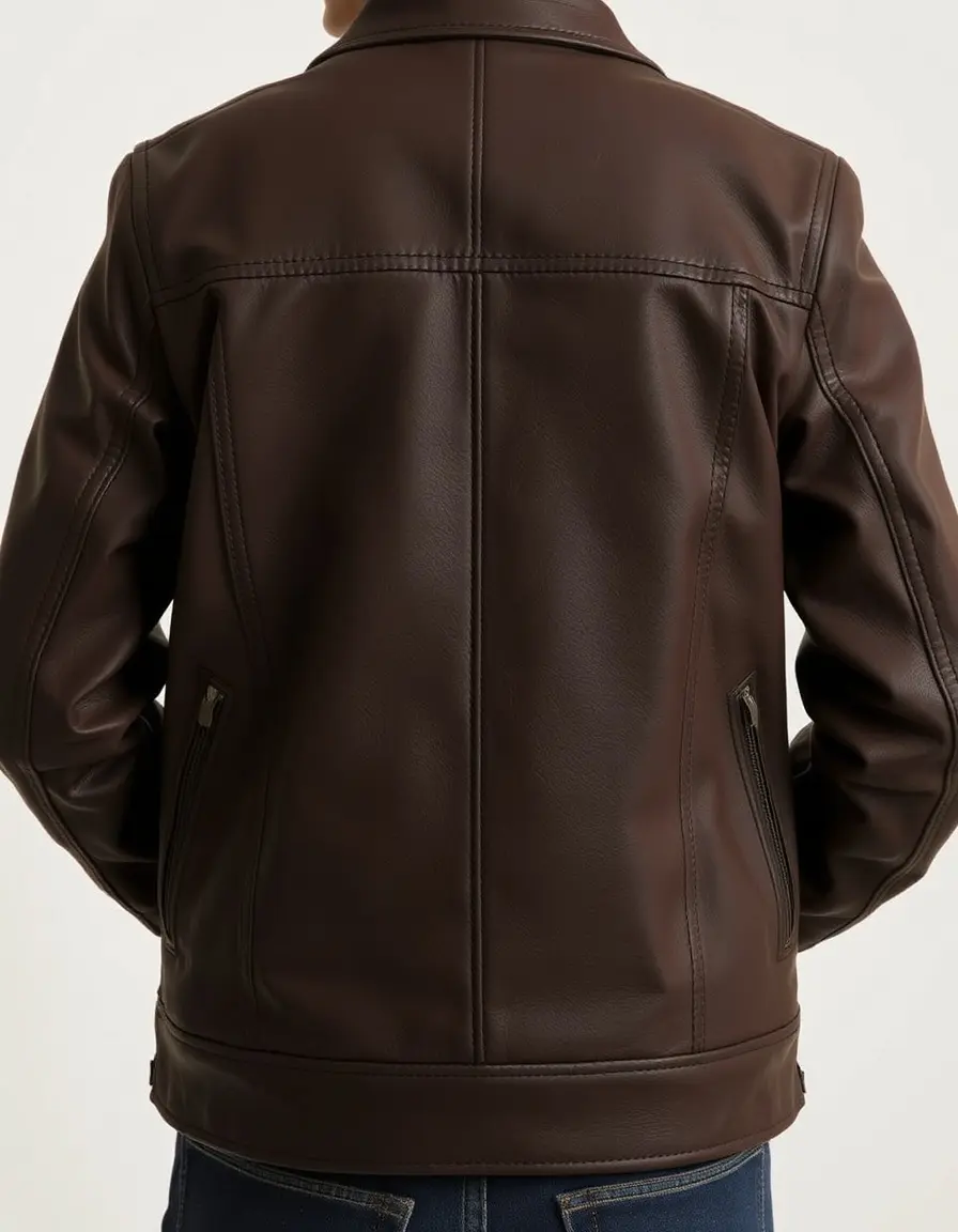 Nubuck leather jacket with a fine, velvety surface texture